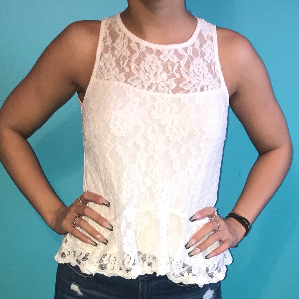 White laced top